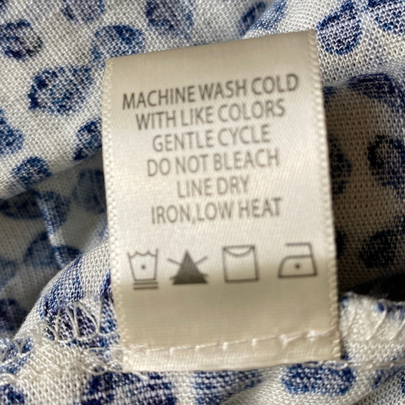 Max Studio Tiered Maxi Skirt Women XL Blue Sketched Dots Cottagecore Peasant NWT - Picture 9 of 9